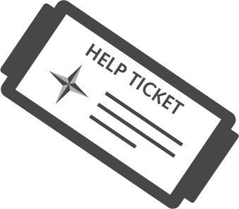 A ticket with the words help ticket written on it